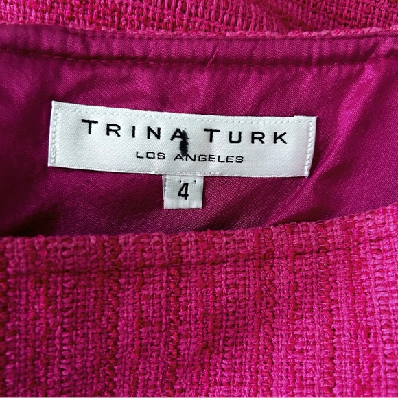 Trina Turk Tweed Mini Skirt Textured Size 4 Lined 90s Y2K Office Workwear Office - Picture 7 of 12